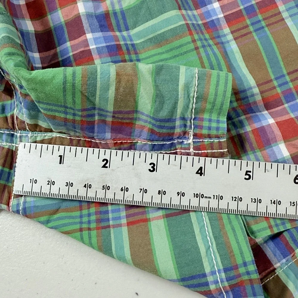 Vintage Polo by Ralph Lauren Plaid Swim Trunks Mens XL Green Lined Pony 90s Prep